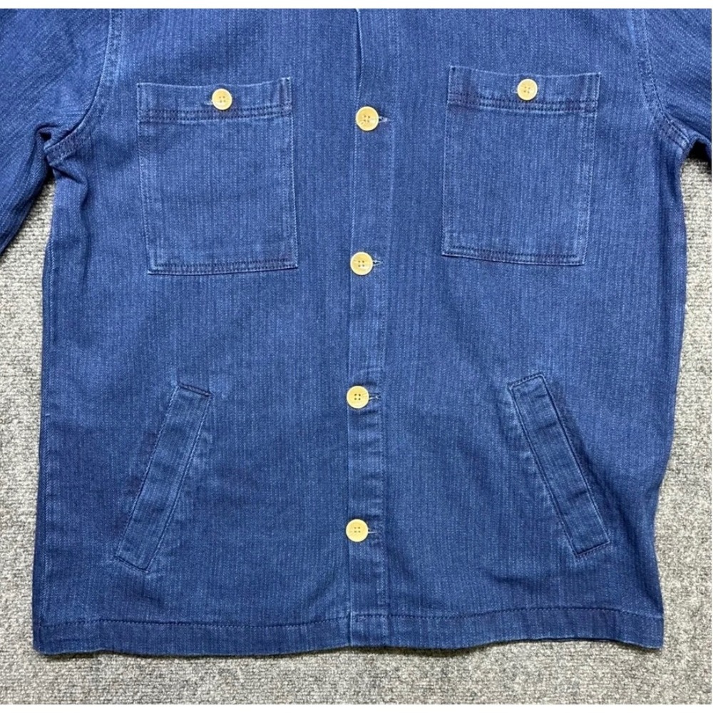 Folk Chore Jacket Herringbone Wash Twill Indigo Large NWT JMK/JM/2831 - Picture 4 of 15